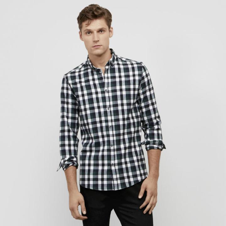 Kenneth Cole New York Plaid Flannel Shirt - Juniper Cmbo