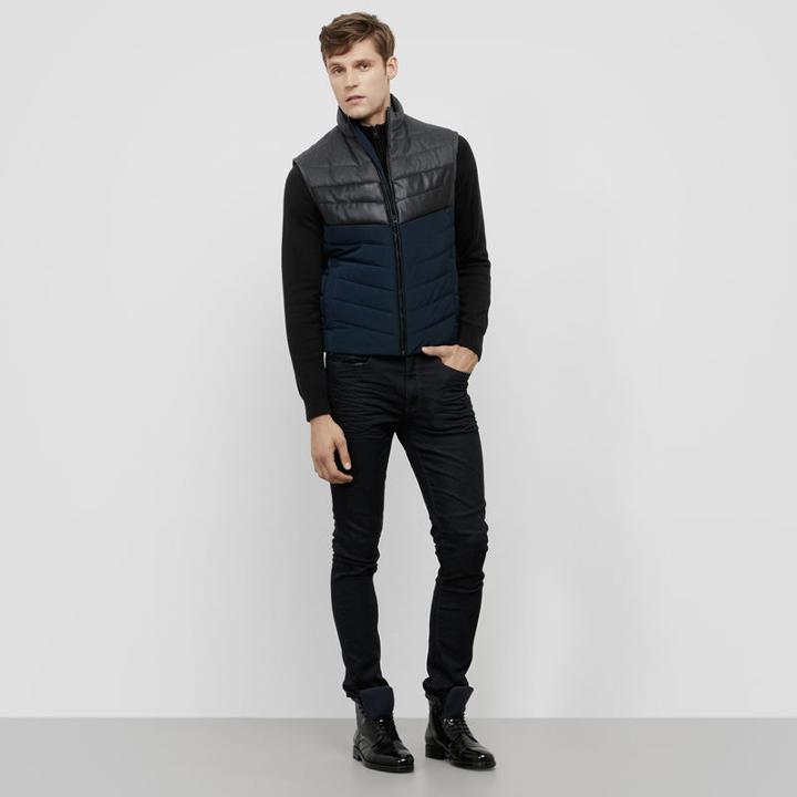 Reaction Kenneth Cole Color Block Puffer Vest - Indigo