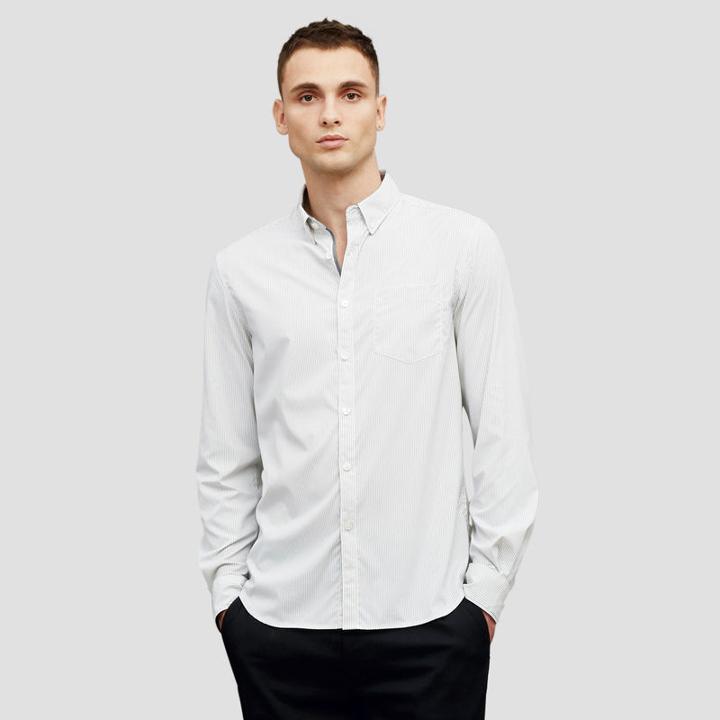 Kenneth Cole Black Label Vertical Striped Button-front Shirt - Blaze