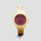 Kenneth Cole New York Goldtone Magenta Accent Stainless Steel Link Watch - Neutral