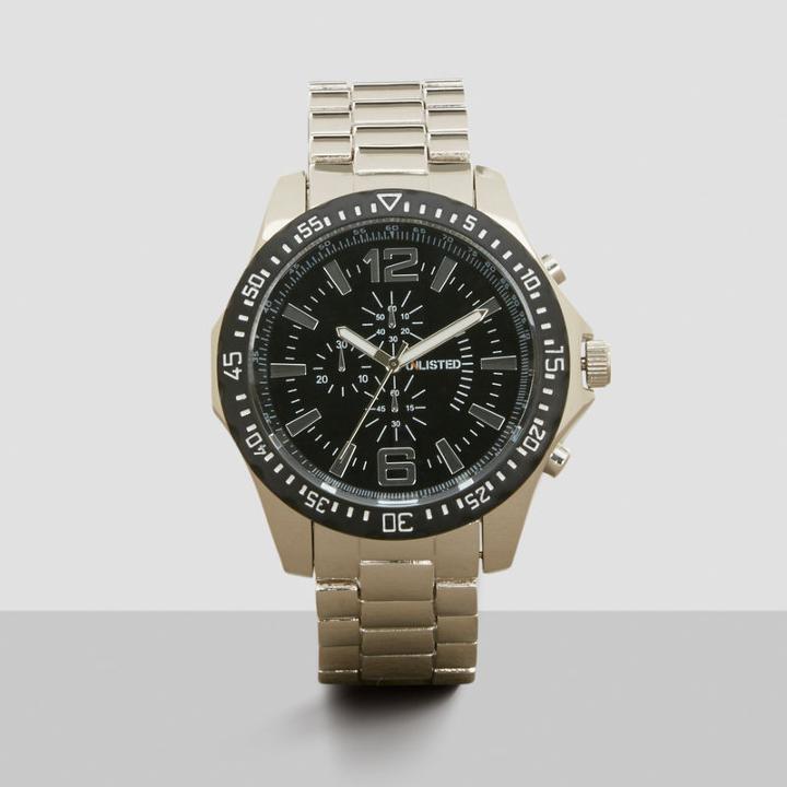 Unlisted, A Kenneth Cole Production Black And Silvertone Alloy Link Watch - Neutral