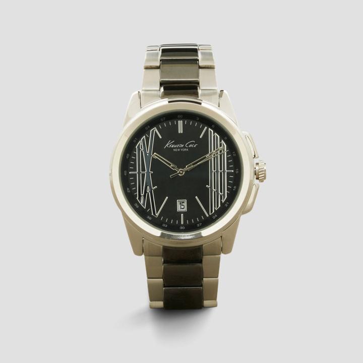 Kenneth Cole New York Two-tone Silvertone And Gunmetal Link Watch - Neutral