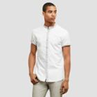 Kenneth Cole New York Short Sleeve Mandarin Collar Shirt - White