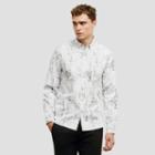 Kenneth Cole New York Abstract Printed Button-front Shirt - Ash Grey Com