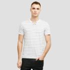 Reaction Kenneth Cole Striped Henley T-shirt - White