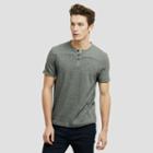 Kenneth Cole New York Short-sleeve Henley With Stripes - Black