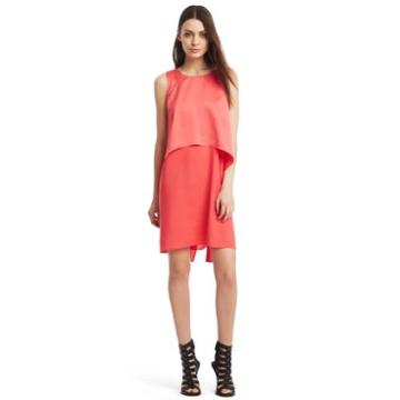 Kenneth Cole New York Issabelle Sleeveless Layered Dress - Guava