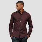 Kenneth Cole New York Solid Button-front Shirt - Cabernet