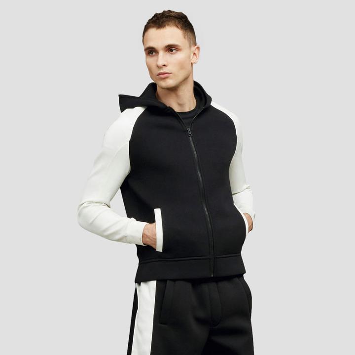 Kenneth Cole Black Label Hooded Colorblock Jacket - Flannel Heat