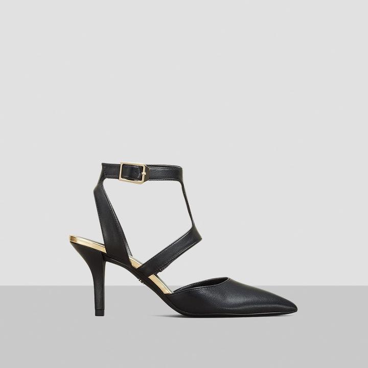 Kenneth Cole New York Laird Leather T-strap Pump - Black
