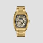 Kenneth Cole New York Gold-tone Skeleton Dial Barrel Watch - Neutral