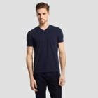 Kenneth Cole New York Slub-knit V-neck T-shirt - Indigo