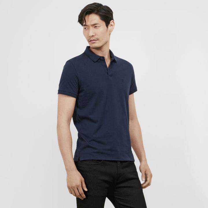 Kenneth Cole New York Pique Polo Shirt W/ Tipping - Indigo