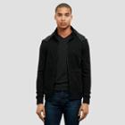 Kenneth Cole New York Mock-neck Sweater With Zip-off Hood - Black