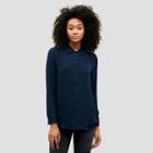 Kenneth Cole Black Label Long-sleeve Button-front Top - Indigo Ink