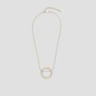 Kenneth Cole New York Polished Circle Pendant Necklace - Shiny Gold