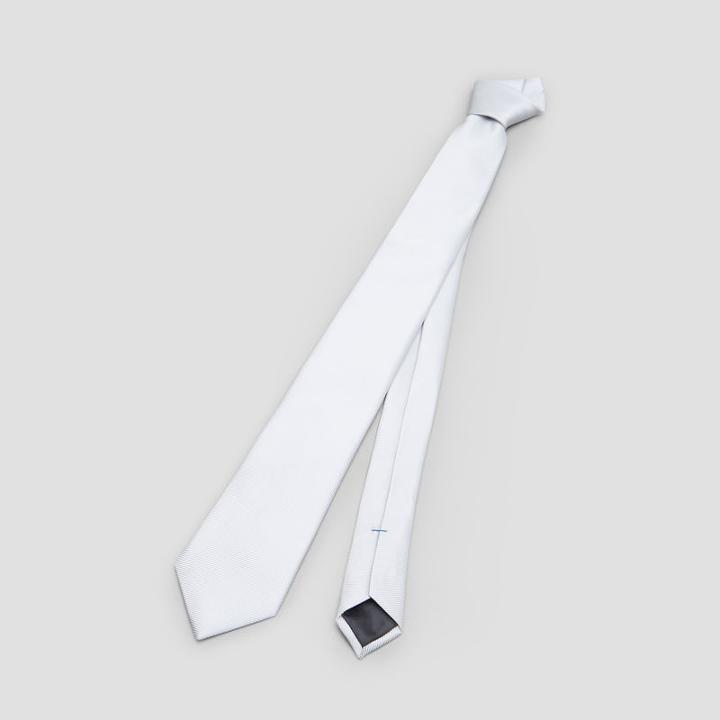Reaction Kenneth Cole Solid Striped Tie - Silver