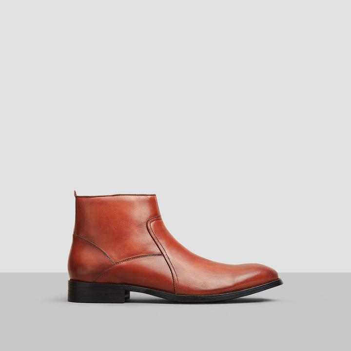 Reaction Kenneth Cole Crisis Ave-rted Leather Ankle Boot - Brown