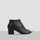 Kenneth Cole New York Razobill Leather Open-toe Bootie - Black