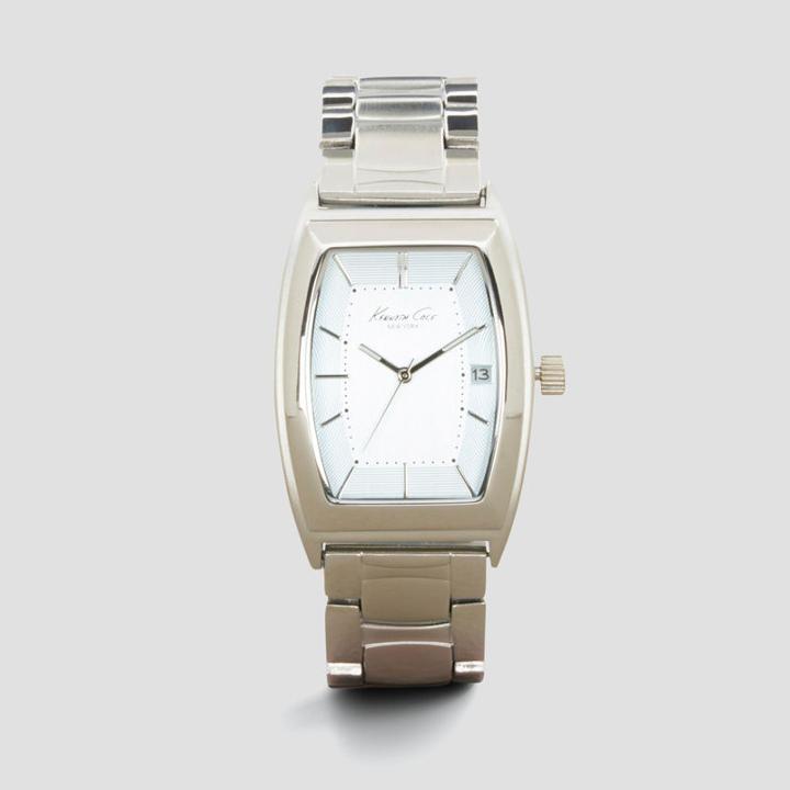 Kenneth Cole New York Silvertone Barrel Link Watch - Neutral
