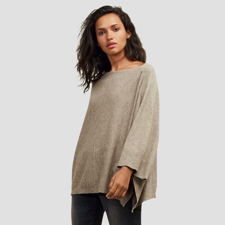 Kenneth Cole New York Poncho Sweater - Hthr Camel