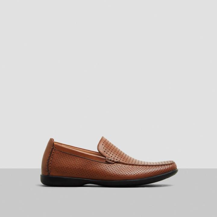 Kenneth Cole New York Matter Of Fact Perforated Leather Driver - Brown