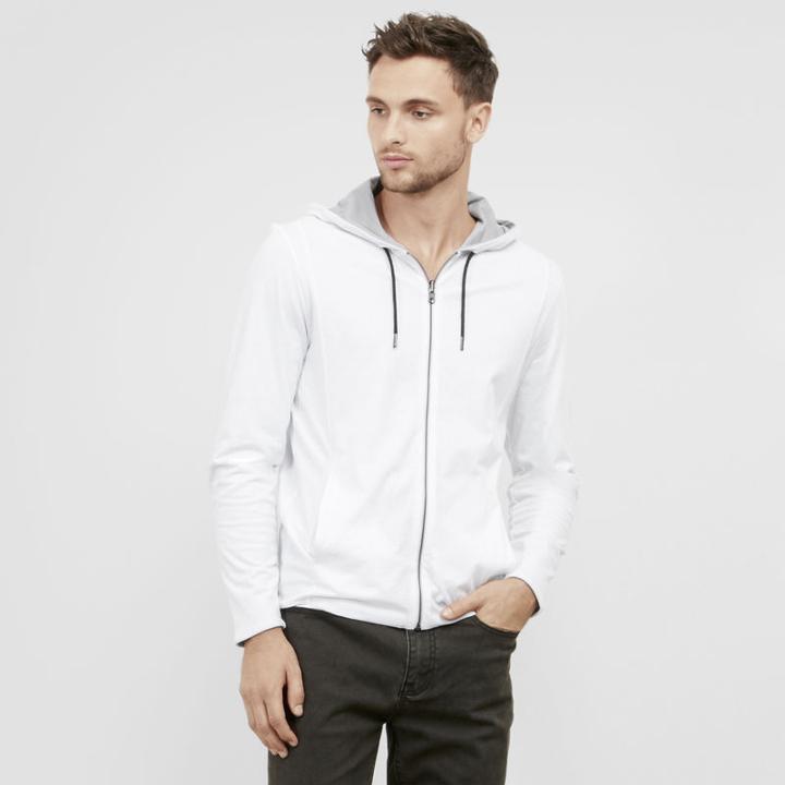 Kenneth Cole New York Long Sleeve Reversible Hoodie - White