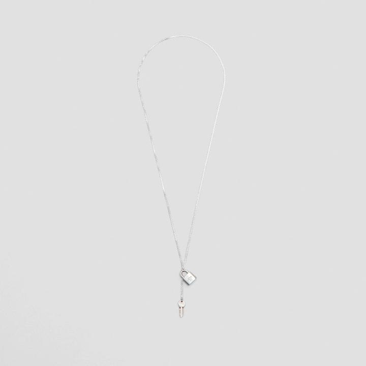 Kenneth Cole The Giving Keys Silver 'love' Lock And Key Lariat Necklace - Silver