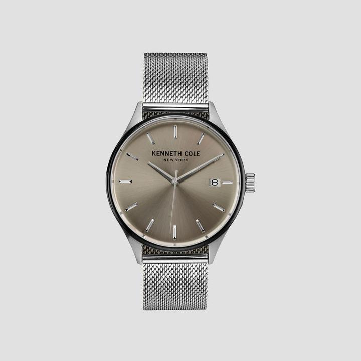 Kenneth Cole New York Silver-tone And Grey Watch With Mesh Strap - Neutral