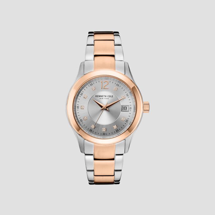 Kenneth Cole New York Silver-tone And Rose Gold-tone Stainless Steel Watch - Neutral