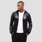 Reaction Kenneth Cole Full-zip Hoodie With Faux-leather Details - Black
