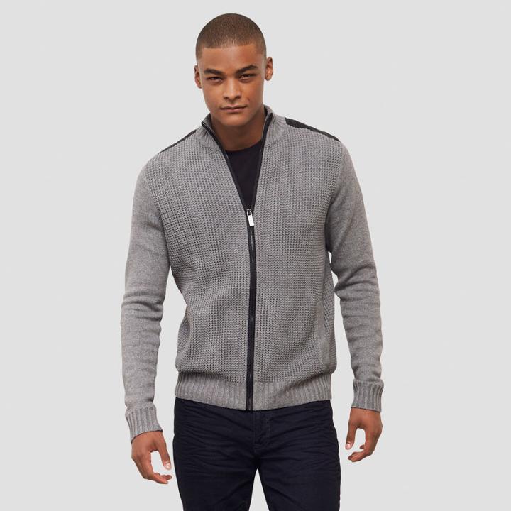 Reaction Kenneth Cole Thermal-knit Mockneck With Nylon Trim - Flannel Heat