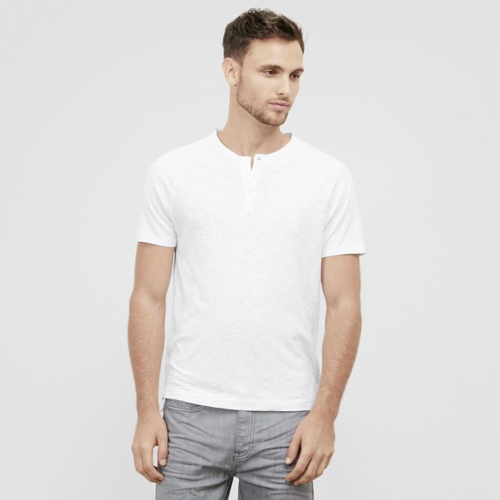 Kenneth Cole New York Short Sleeve Slub Henley - White