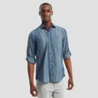 Kenneth Cole New York Long-sleeve Two-pocket Chambray Shirt - Chambray Com