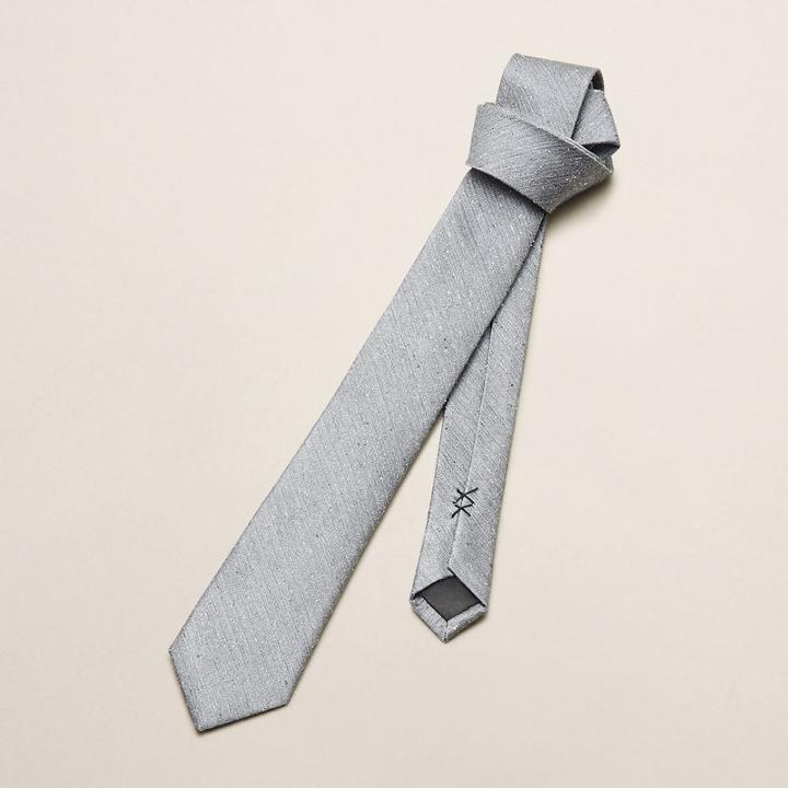 Kenneth Cole New York Modern Tweed Solid Tie - Grey