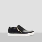 Kenneth Cole New York Kristo Leather Zipped Sneaker - Black
