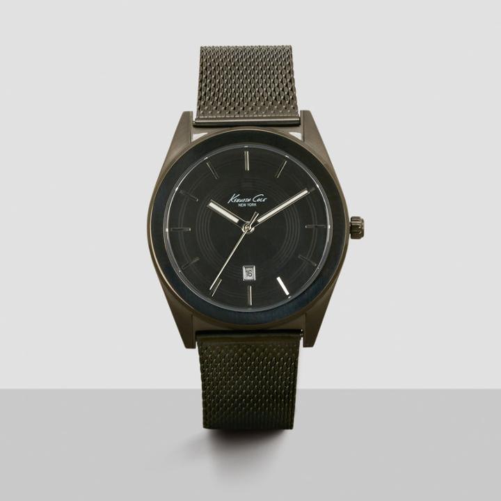 Kenneth Cole New York Gunmetal Stainless Steel Mesh Strap Watch - Neutral