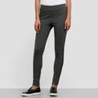 Kenneth Cole New York Faux Leather Trim Leggings - Dk Grey Mlg