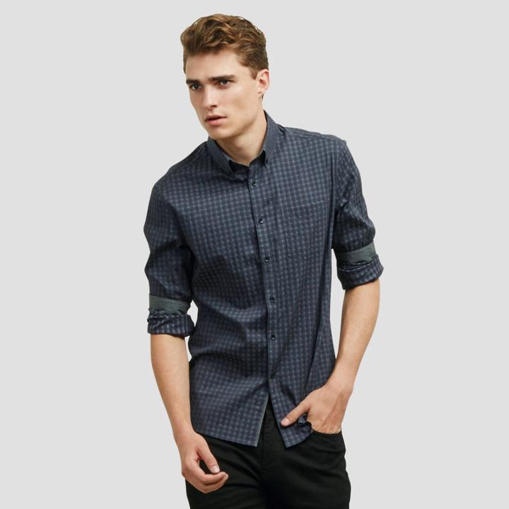 Kenneth Cole New York Long-sleeve Check Shirt - Black
