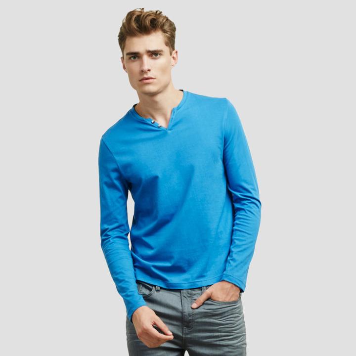 Reaction Kenneth Cole Long-sleeve Mini Henley - Azure