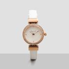 Kenneth Cole New York Rose Gold Watch With White Leather Strap - Neutral