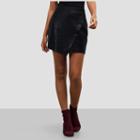 Kenneth Cole New York Faux Wrap Skirt - Black
