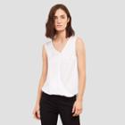 Kenneth Cole New York Drapped Matte Jersey Knit Top - White