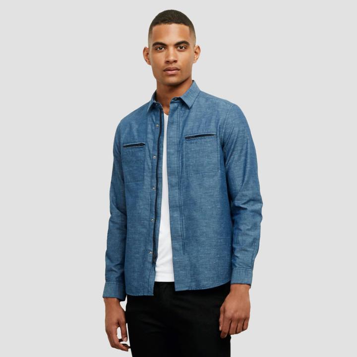 Kenneth Cole New York Long-sleeve Shirt Jacket - Indigo
