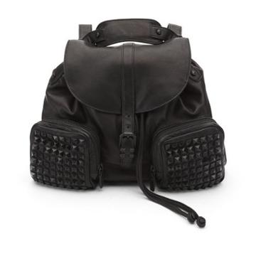 Kenneth Cole New York Star Studded Leather Backpack - Black