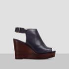 Kenneth Cole New York Olivia Leather Espadrille Wedge - Navy