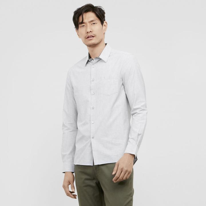 Kenneth Cole New York Slim-fit Button Front Shirt - Hthr Grey Cm