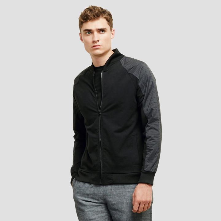 Reaction Kenneth Cole Bomber Jacket With Perforated Nylon - Caper