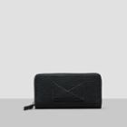 Kenneth Cole New York Pebbled Leather Zip Around Wallet - Black