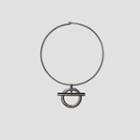 Kenneth Cole Black Label Hematite Structured Pendant Necklace - Hematite